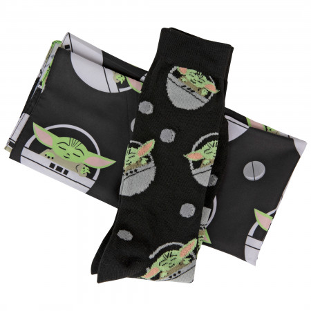 Star Wars The Child Grogu Carrier Crew Sock and Face Mask Combo